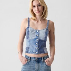 Stylish Blue Denim Corset Top